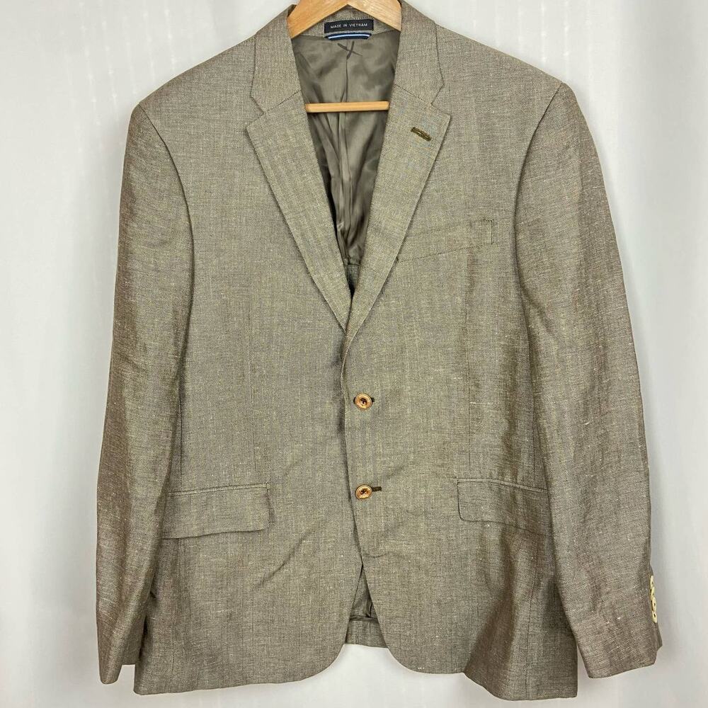 Tommy Hilfiger Linen Blend‎ Sport Coat Mens Size M Blazer Jacket Light Brown